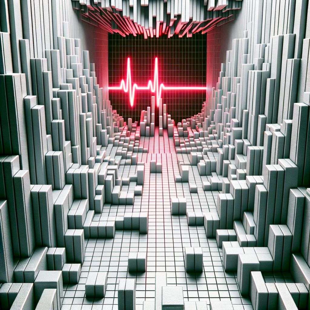 a representation of anxiety, digital art, faux-3D style